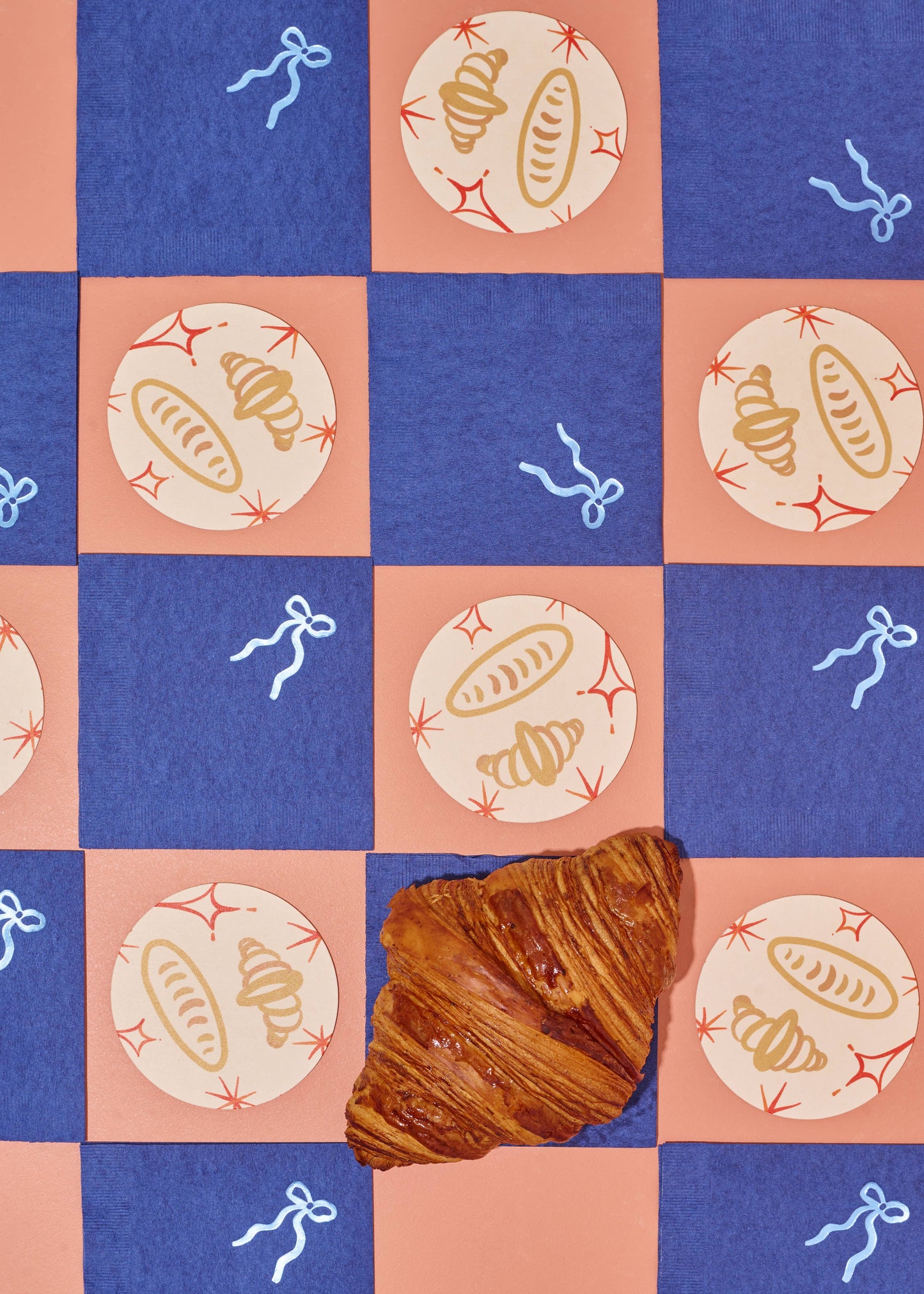 Oui Croissants Coasters - Set of Four