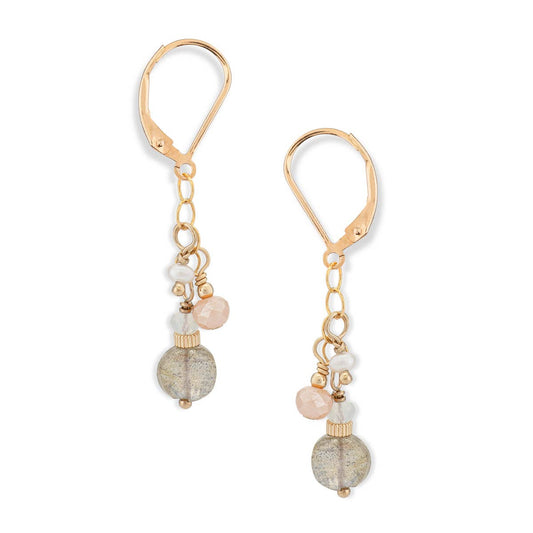 Chloe Labradorite Drop Handmade Earrings Gold Filled