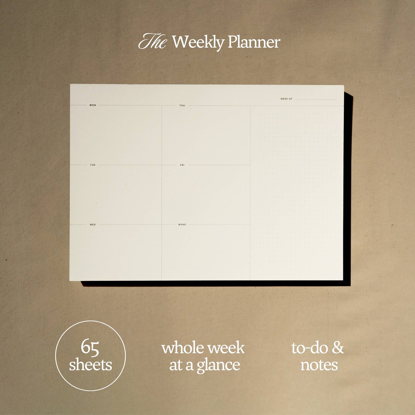 Weekly Planner Pad: Gold