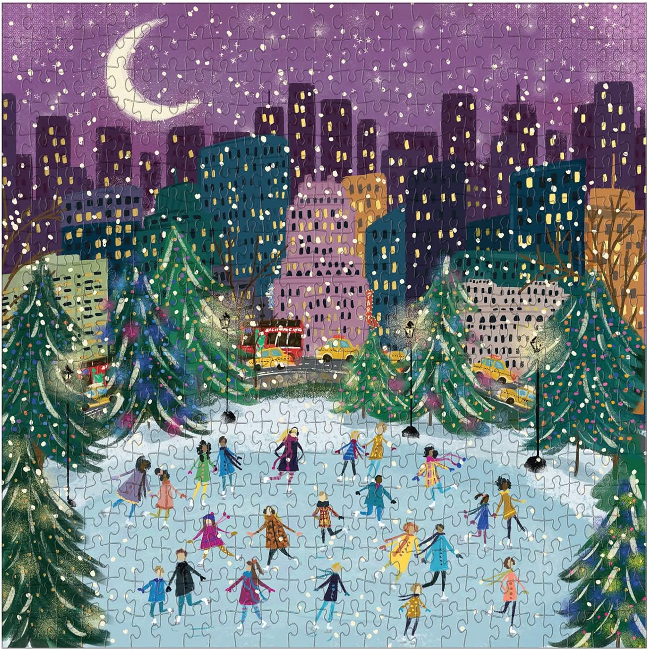 Merry Moonlight Skaters Puzzle