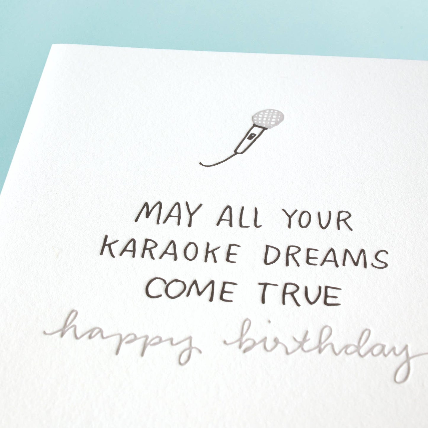 Karaoke Dreams Letterpress Birthday Card