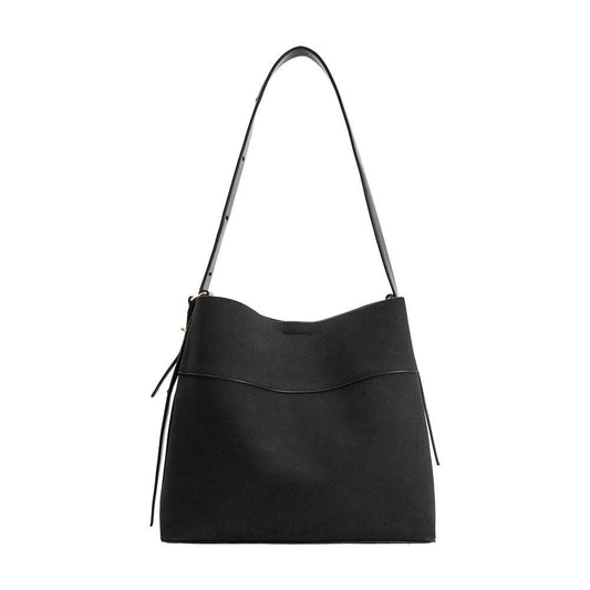 Stormie Black Vegan Suede Tote Bag