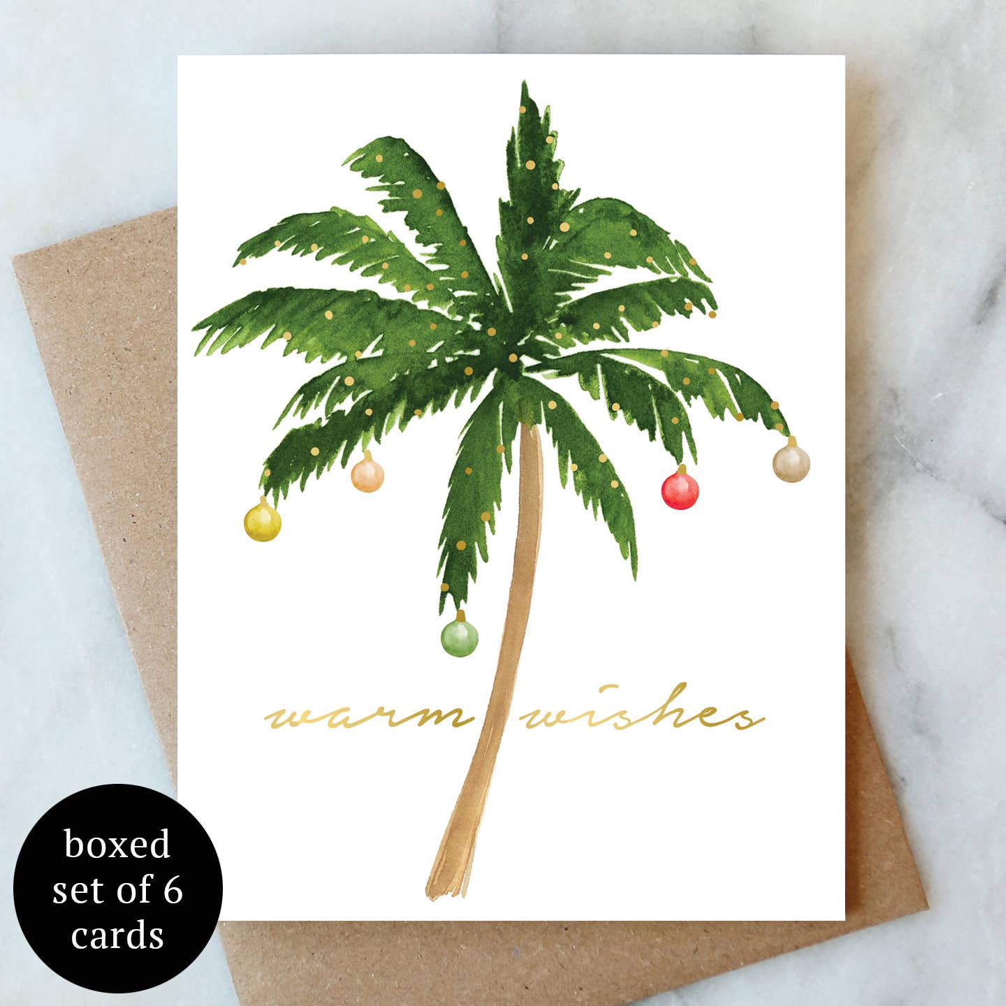 Palm Tree Christmas Holiday Card | Box Set of 6