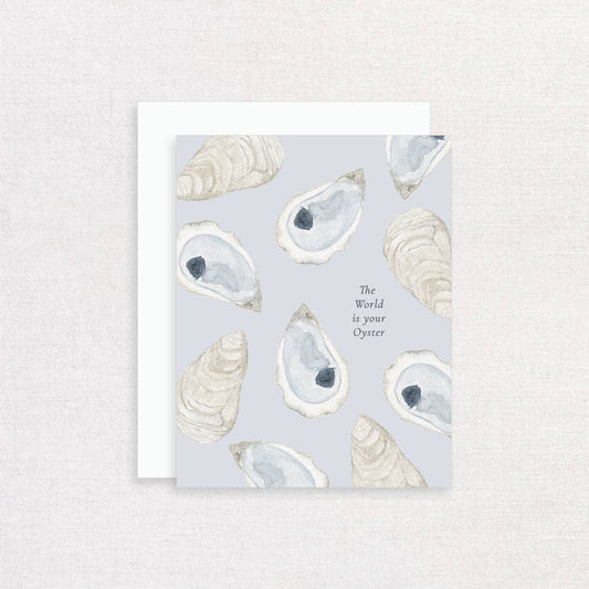 The World is Your Oyster Watercolor Greeting Card