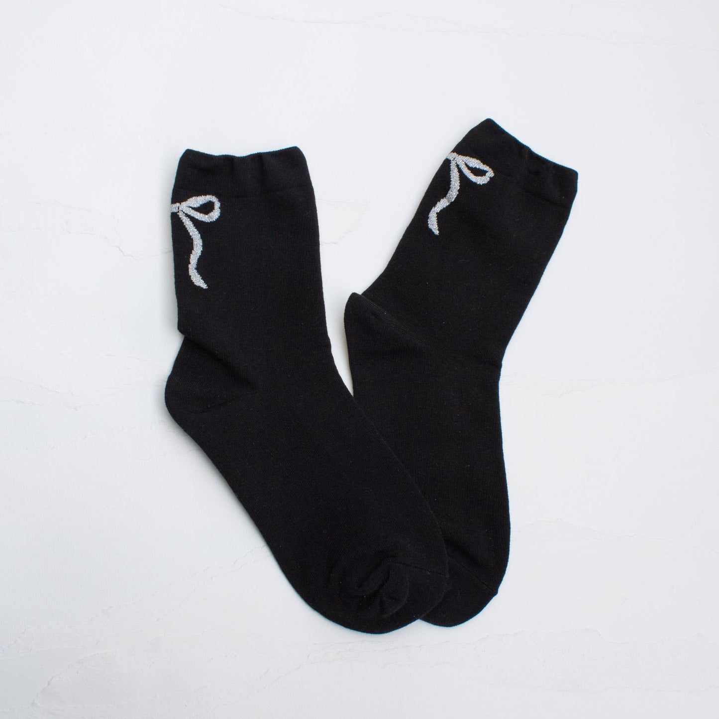 Women's Holiday Ribbon Bow Casual Socks | Black