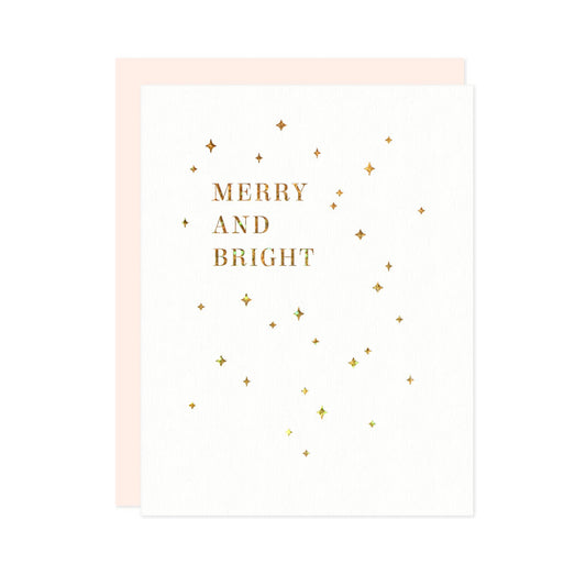 Merry and Bright Foil Christmas Holiday Card