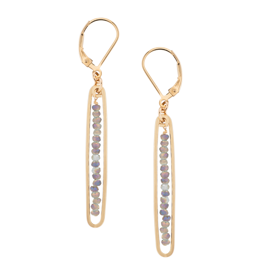 Lyric Drop Earrings | Gold | Labradorite