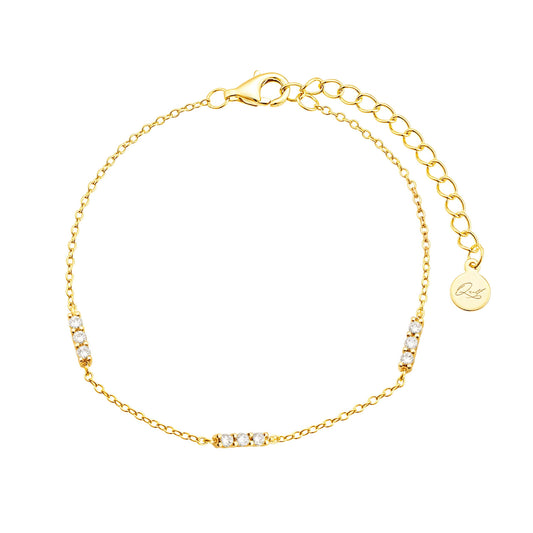 Finn 14K Gold Vermeil Triple CZ Bar Bracelet