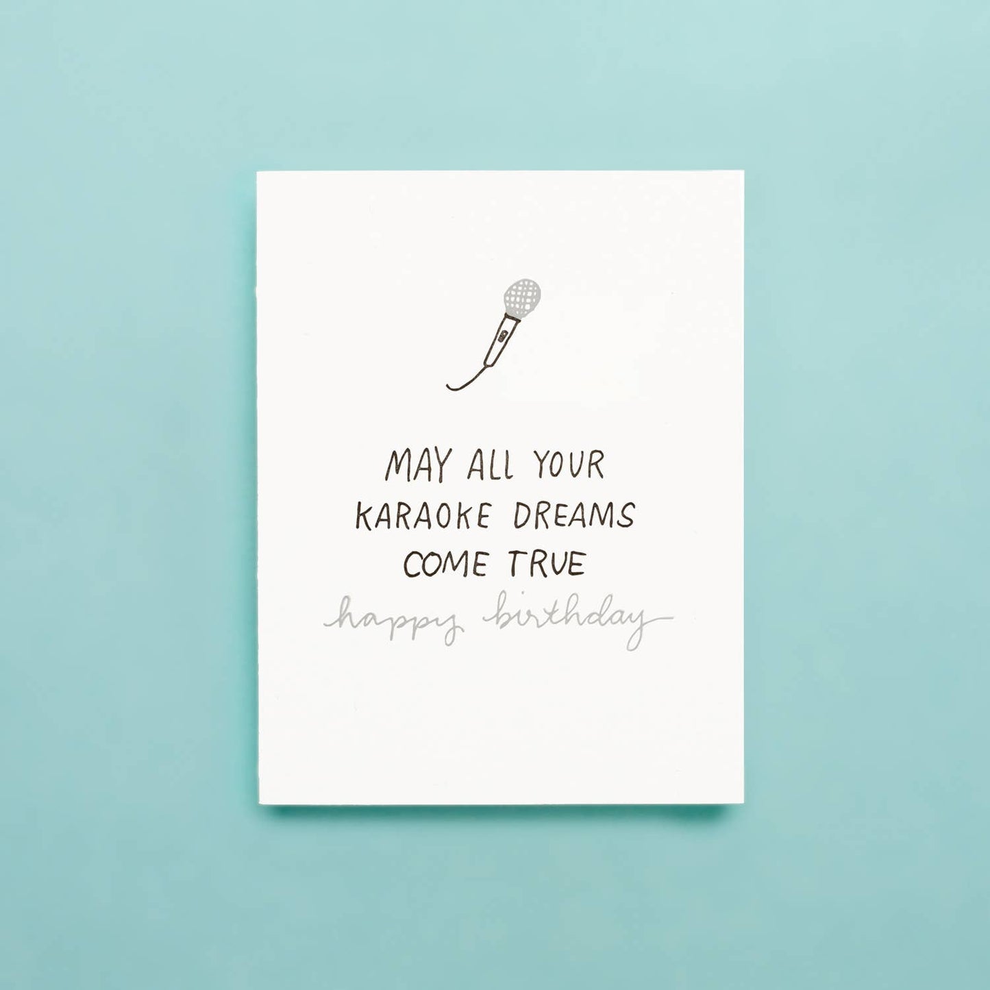 Karaoke Dreams Letterpress Birthday Card