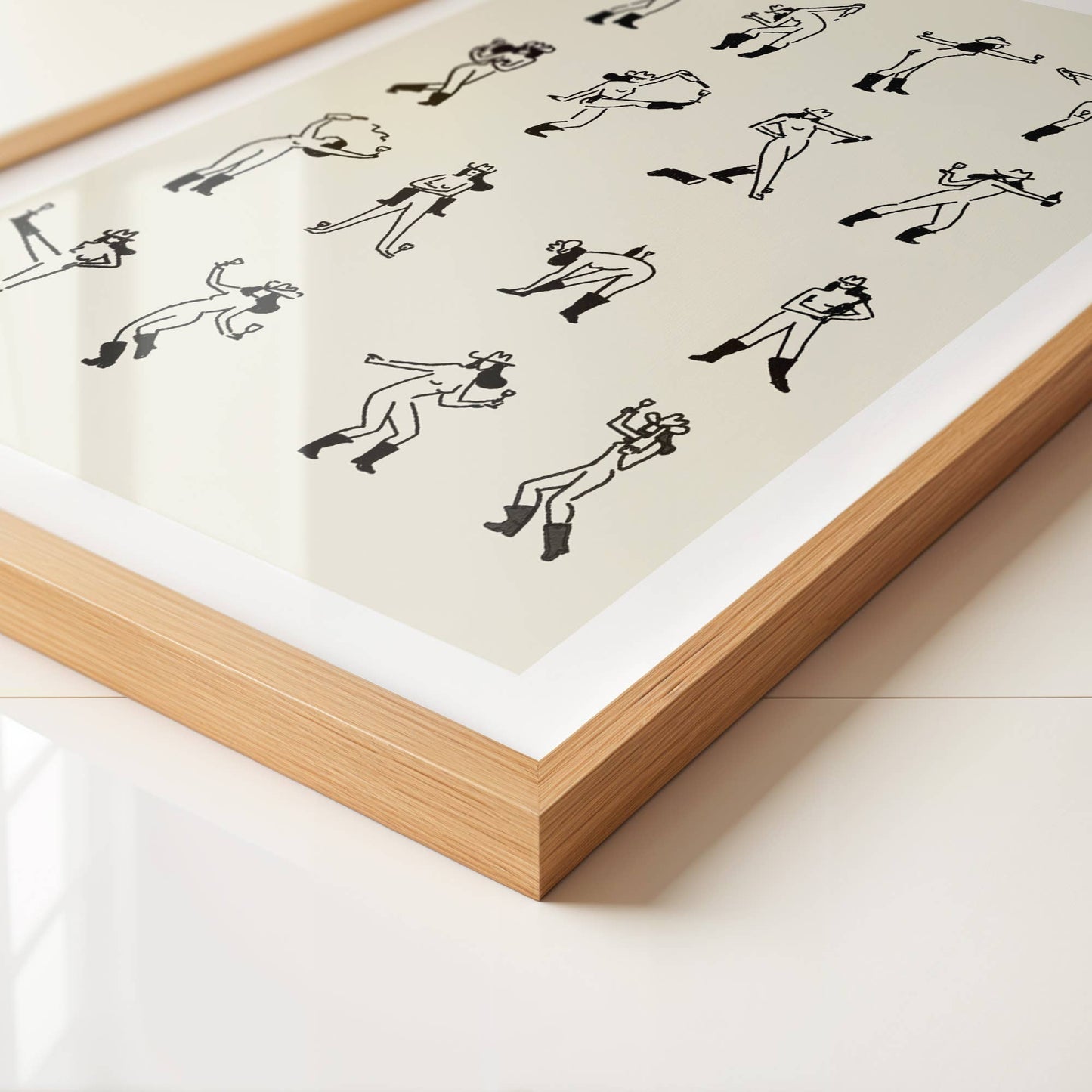 Wine Dancing Cowgirl Minimal Western Wall Art: Medium