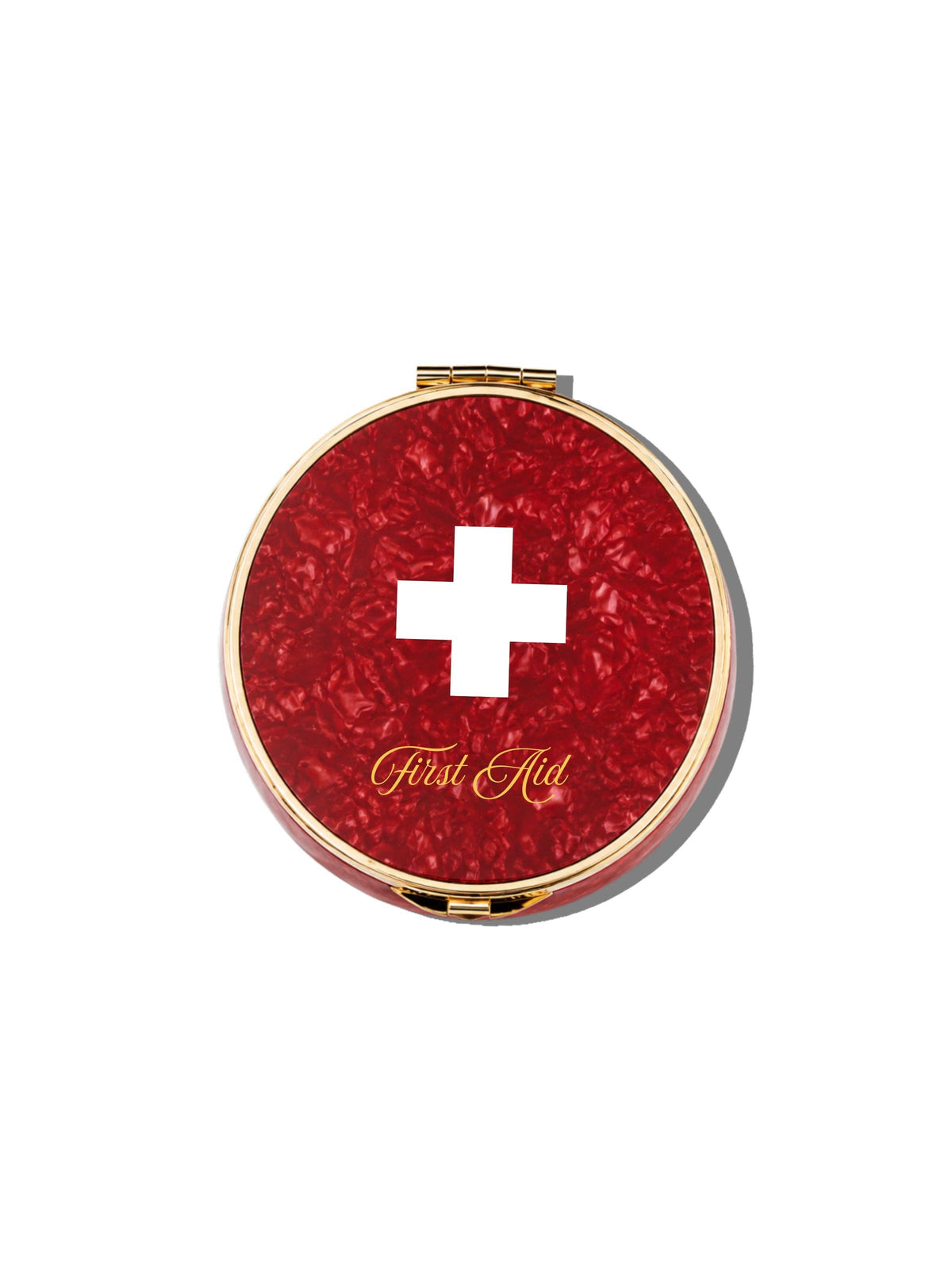 Hand-painted Vintage Drugs Handbag Hero Pill Compact: Cream