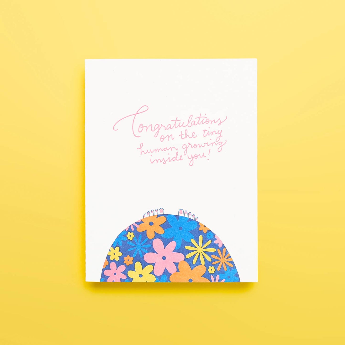 Tiny Human Floral Letterpress Baby Card