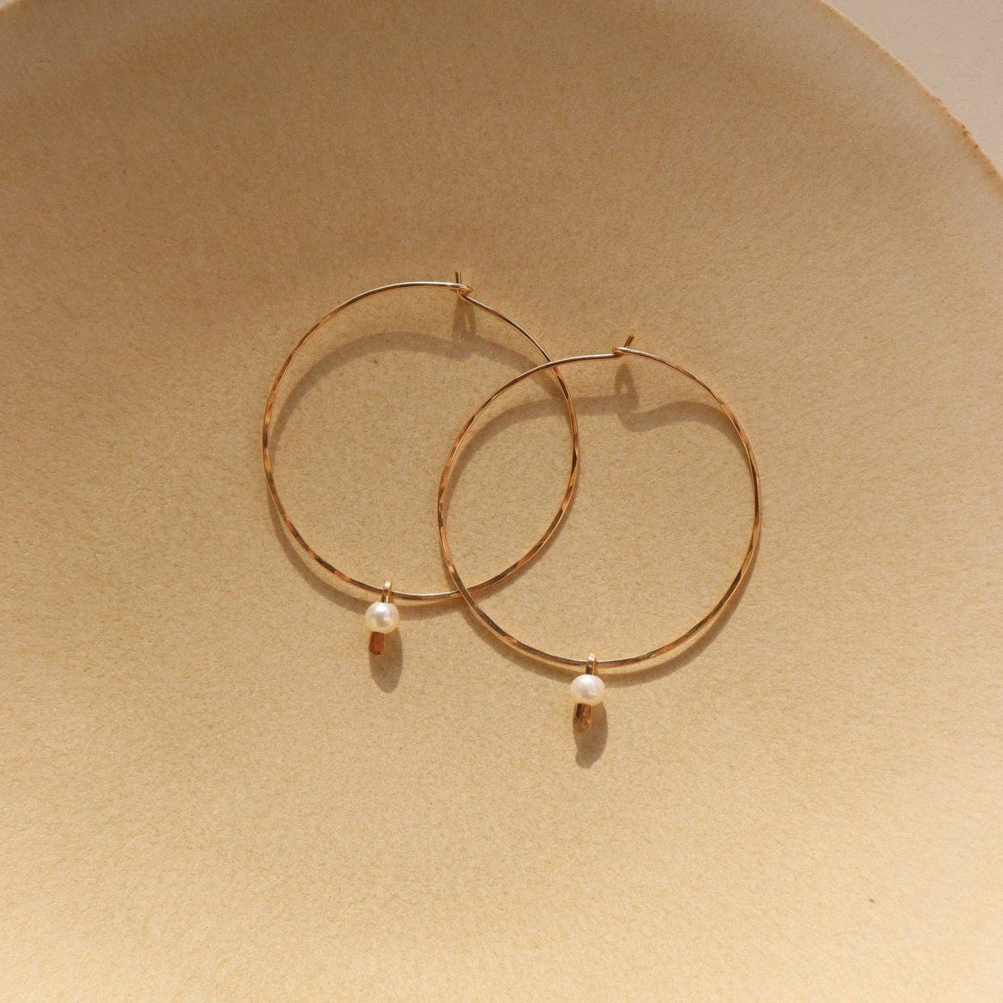 Emma Pearl Hoops | 14k Gold Fill