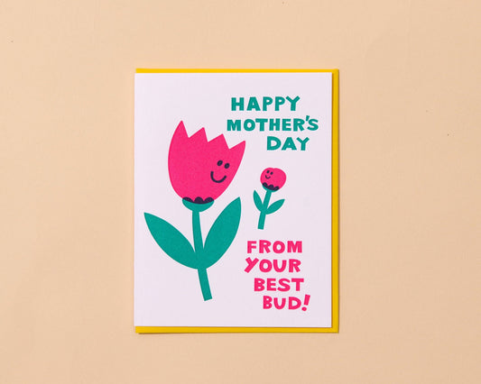Letterpress Mother's Day Card | Mom's Best Bud