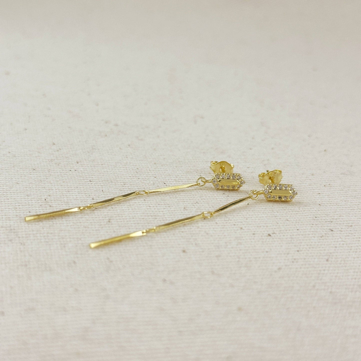 18k Gold Filled Straw Drop Earrings