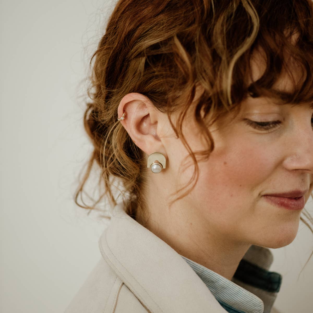 Bali Studs // Pearl: Brass