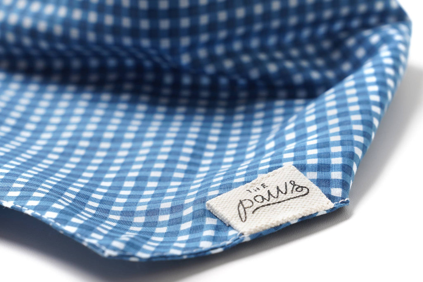 Blue Gingham Dog Bandana: L