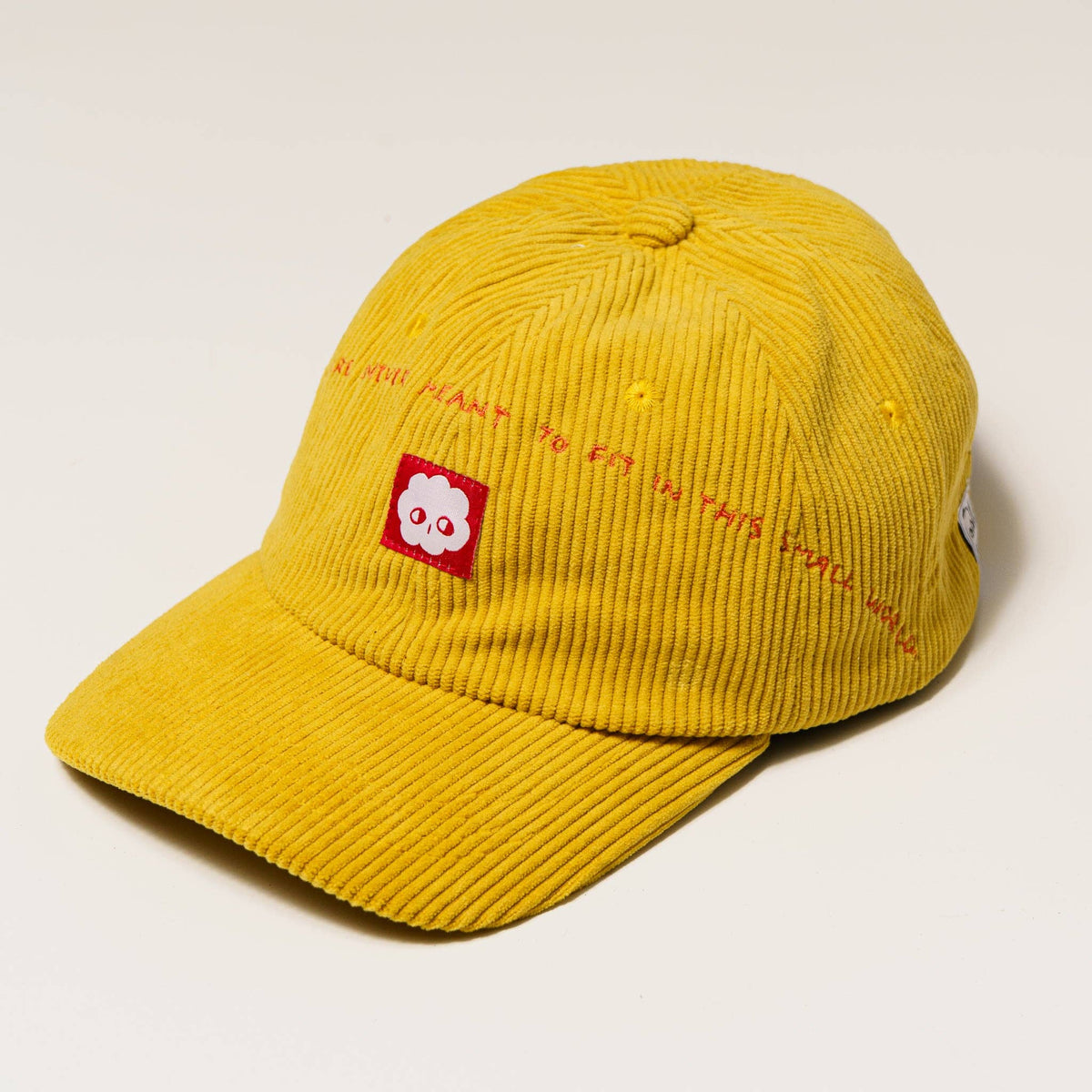 BIG PLANS: Yellow corduroy baseball cap