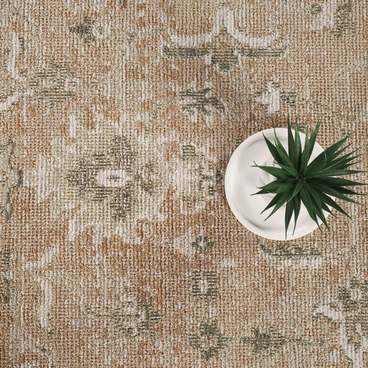 Evelyn Traditional Vintage Terracotta Rust Ivory Rug: 5'3" x 7'9"