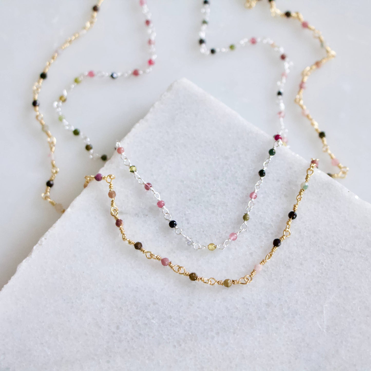 Tourmaline Choker Necklace | Gold