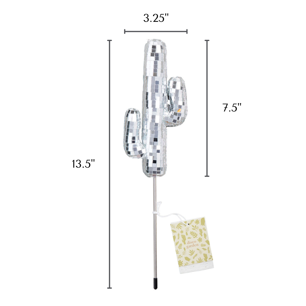 Mirror Disco Ball Decorative Plant Stakes | Disco Cactus