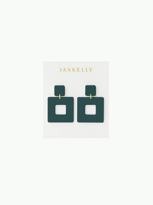 Square Clay Earring - Evergreen