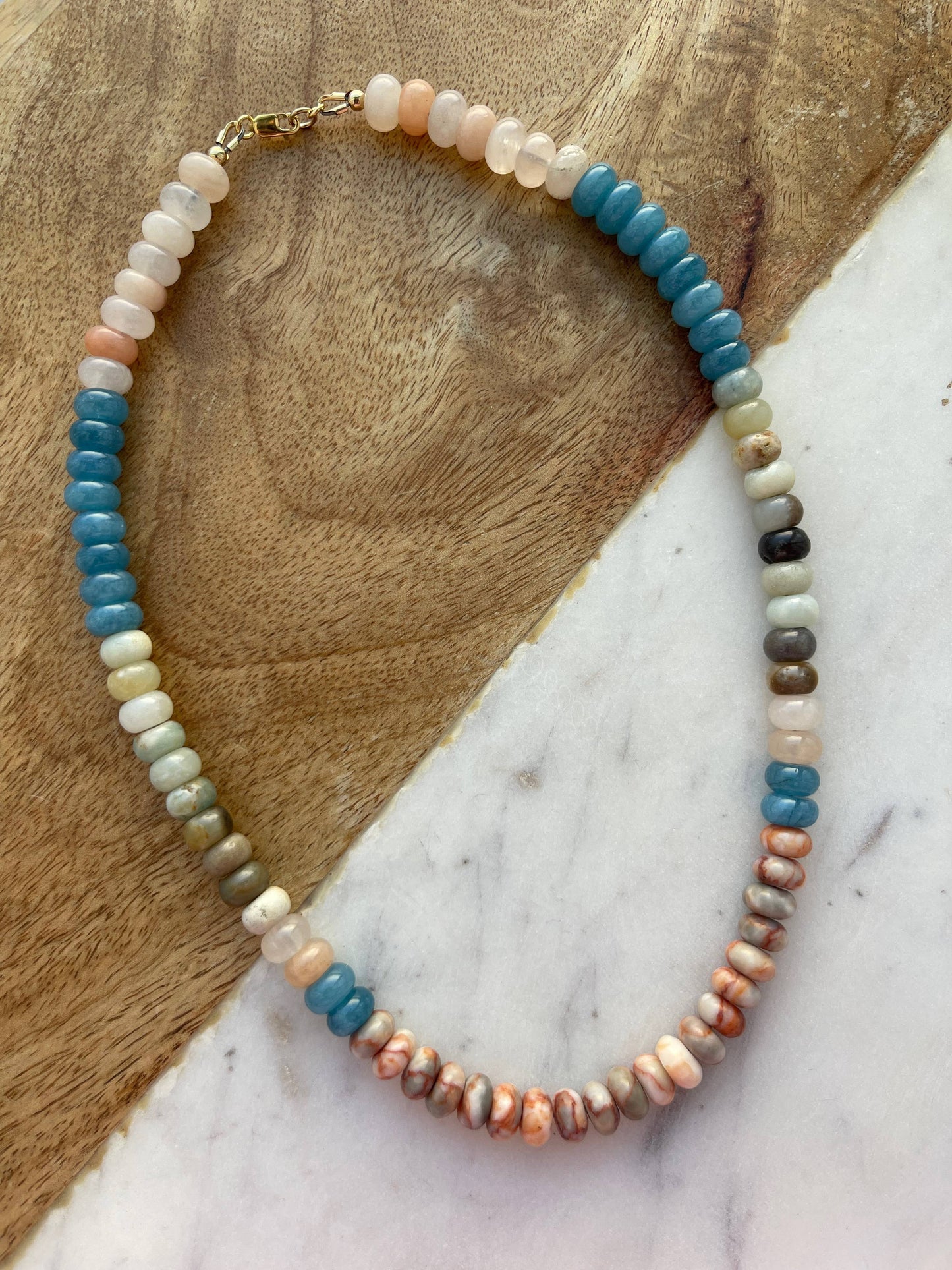 Rowan Necklace | Light Blue/Peach/Ivory