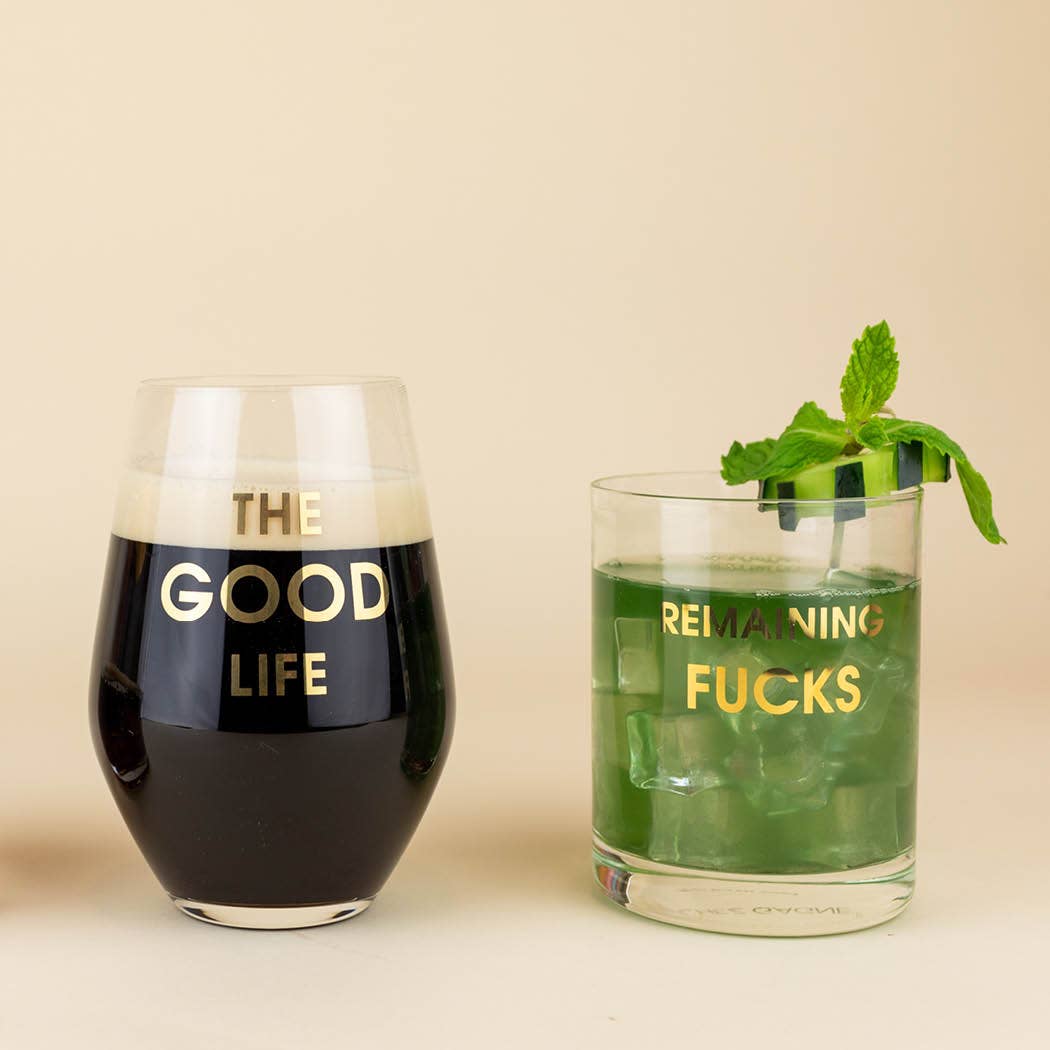 Remaining Fucks Rocks Glass