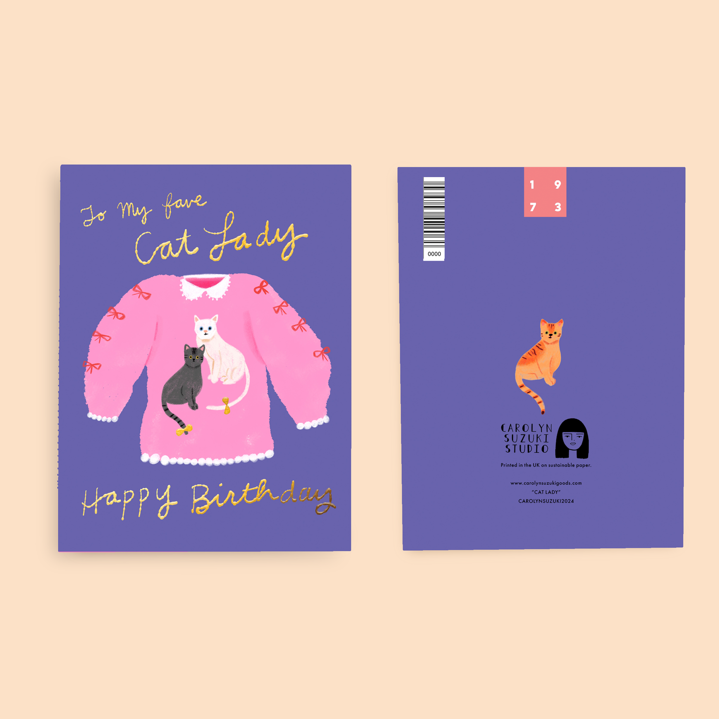 CAT LADY - Birthday Card