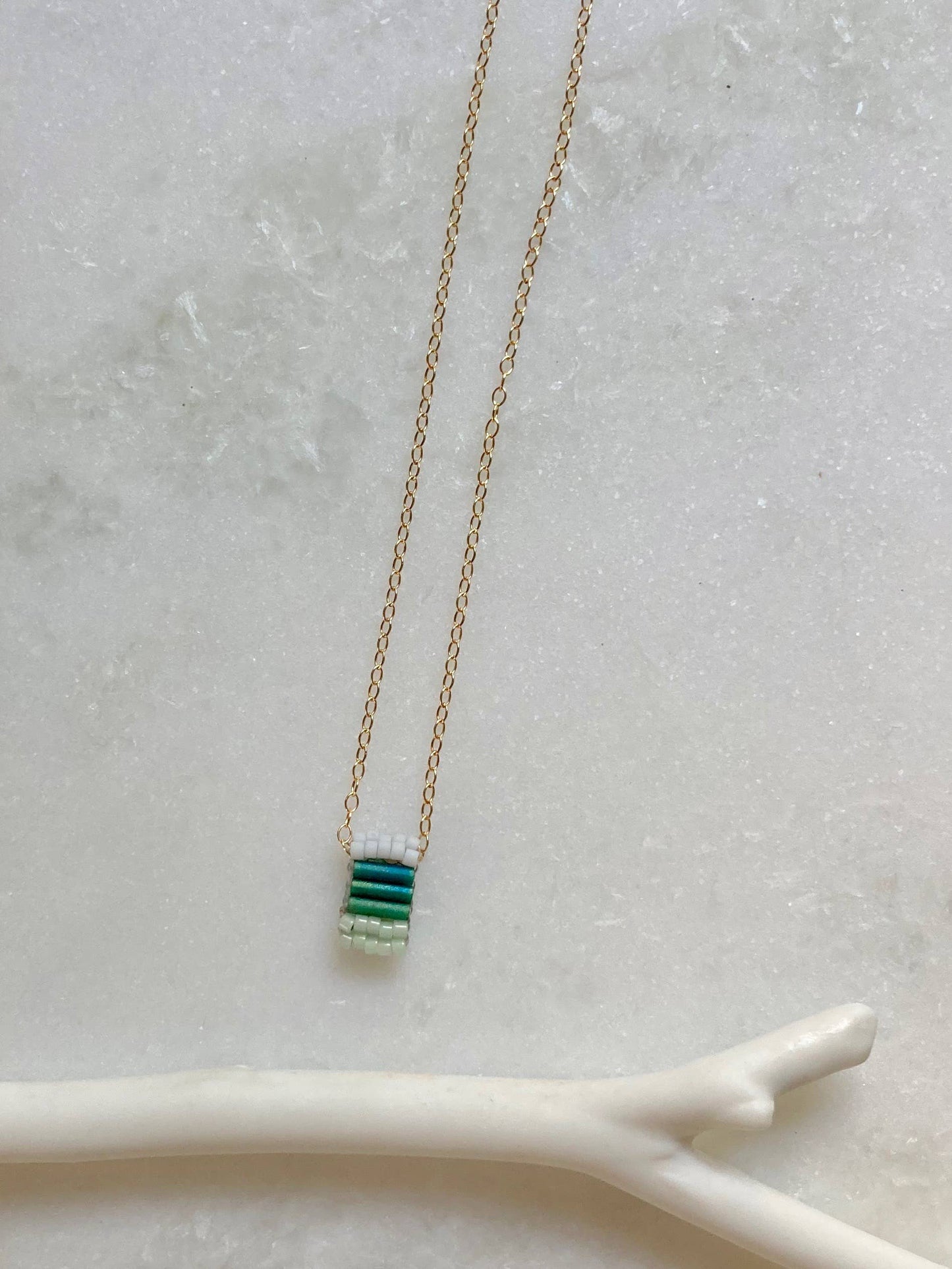 Palette Pendant Minimal Unique Seed Bead Necklace | Romance