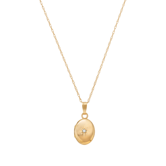 14kt Gold Forever Close To My Heart Diamond Locket