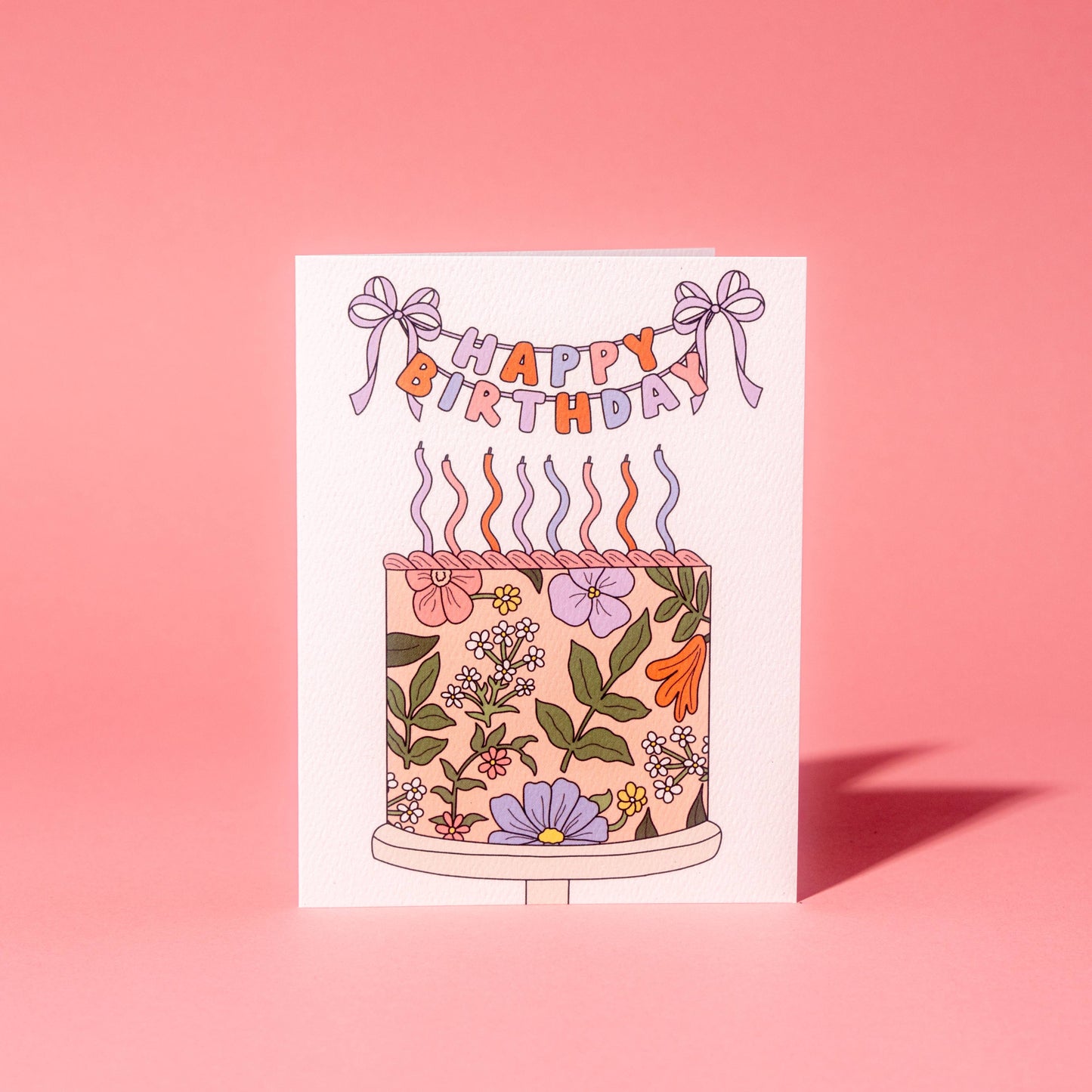 Floral Birthday Cake Card