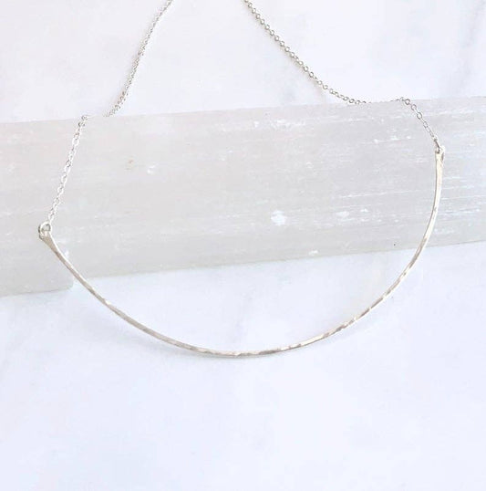 Curved Bar Choker - Sterling Silver