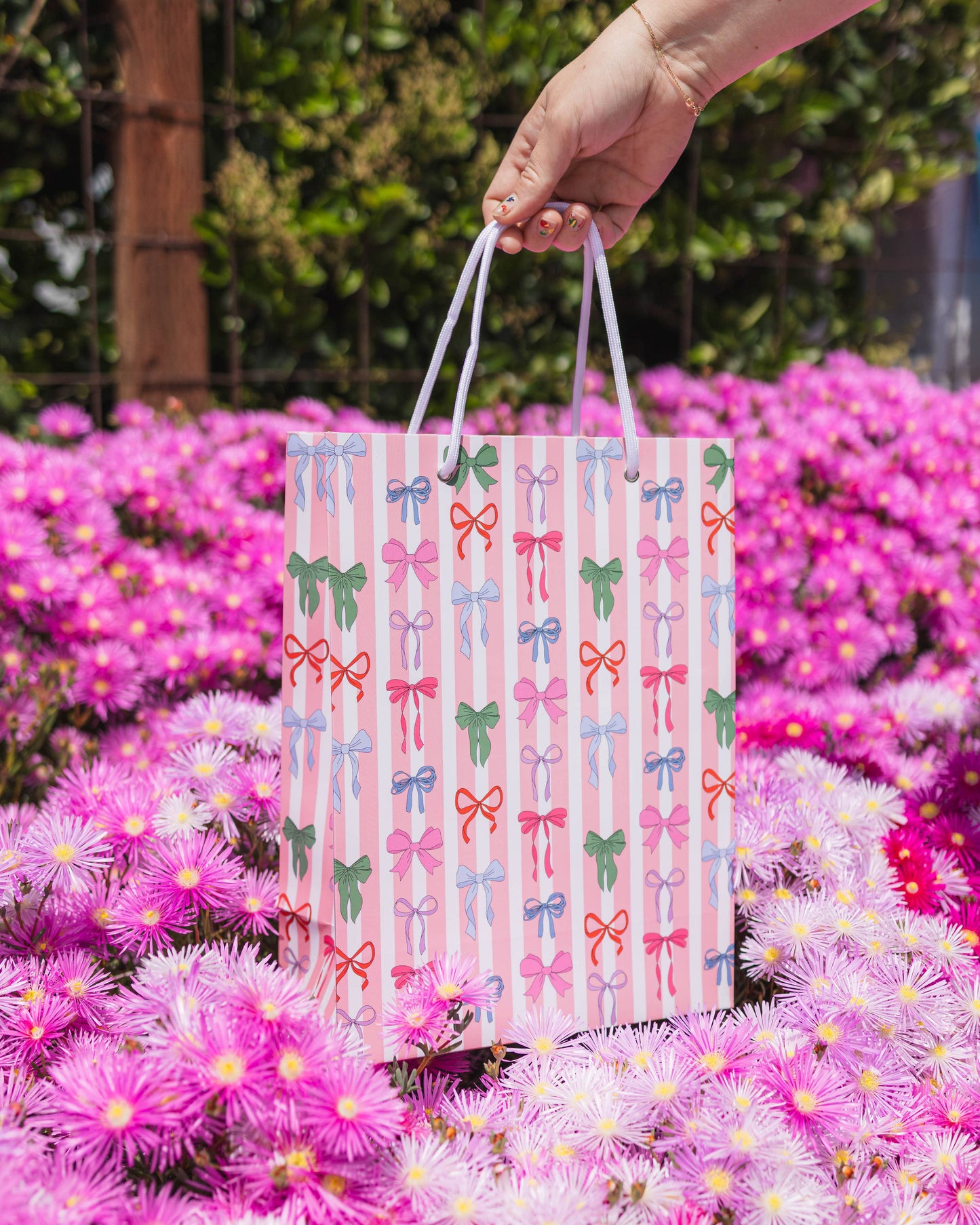 Stripe Bows Gift Bag