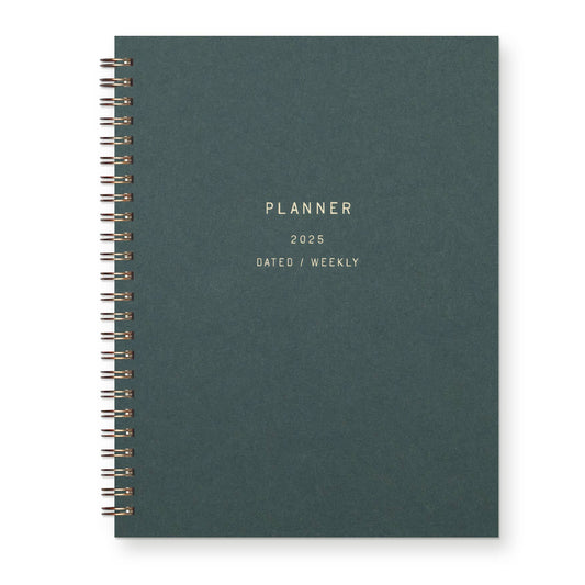 2025 Bold Dated Calendar Year Weekly Planner | Forest Green