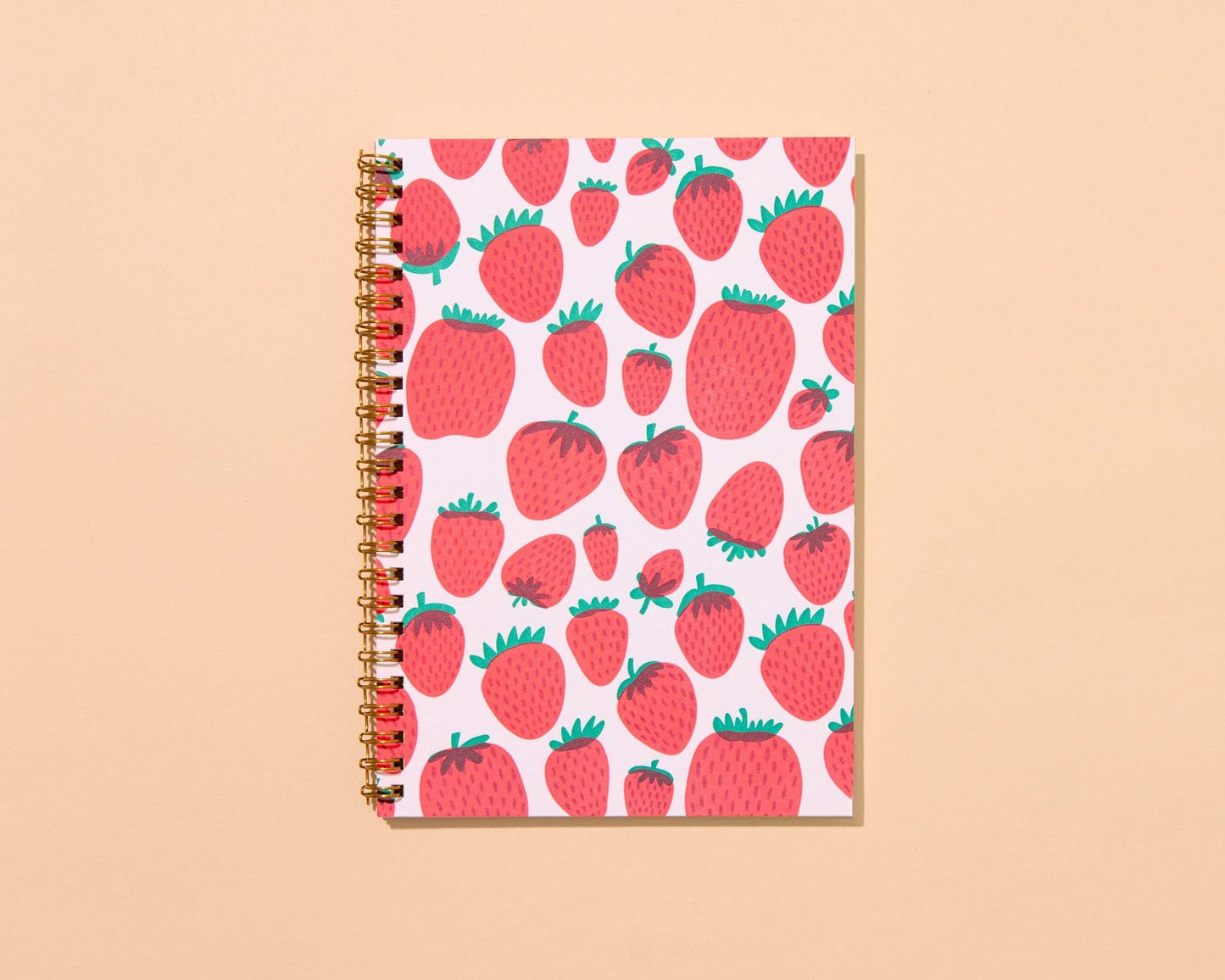 Letterpress A5 Spiral Notebook | Strawberry