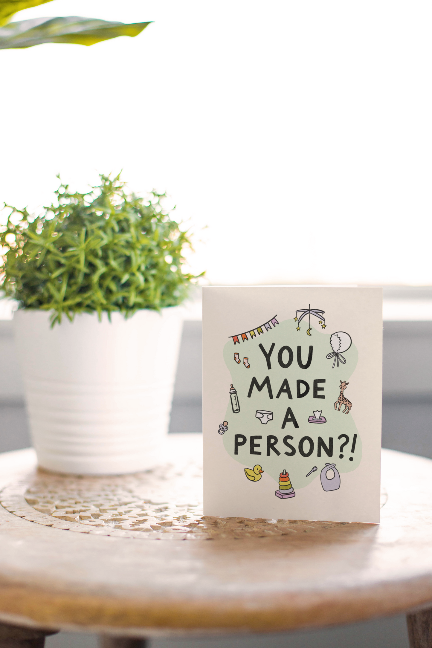 You Made A Person?! Baby Greeting Card
