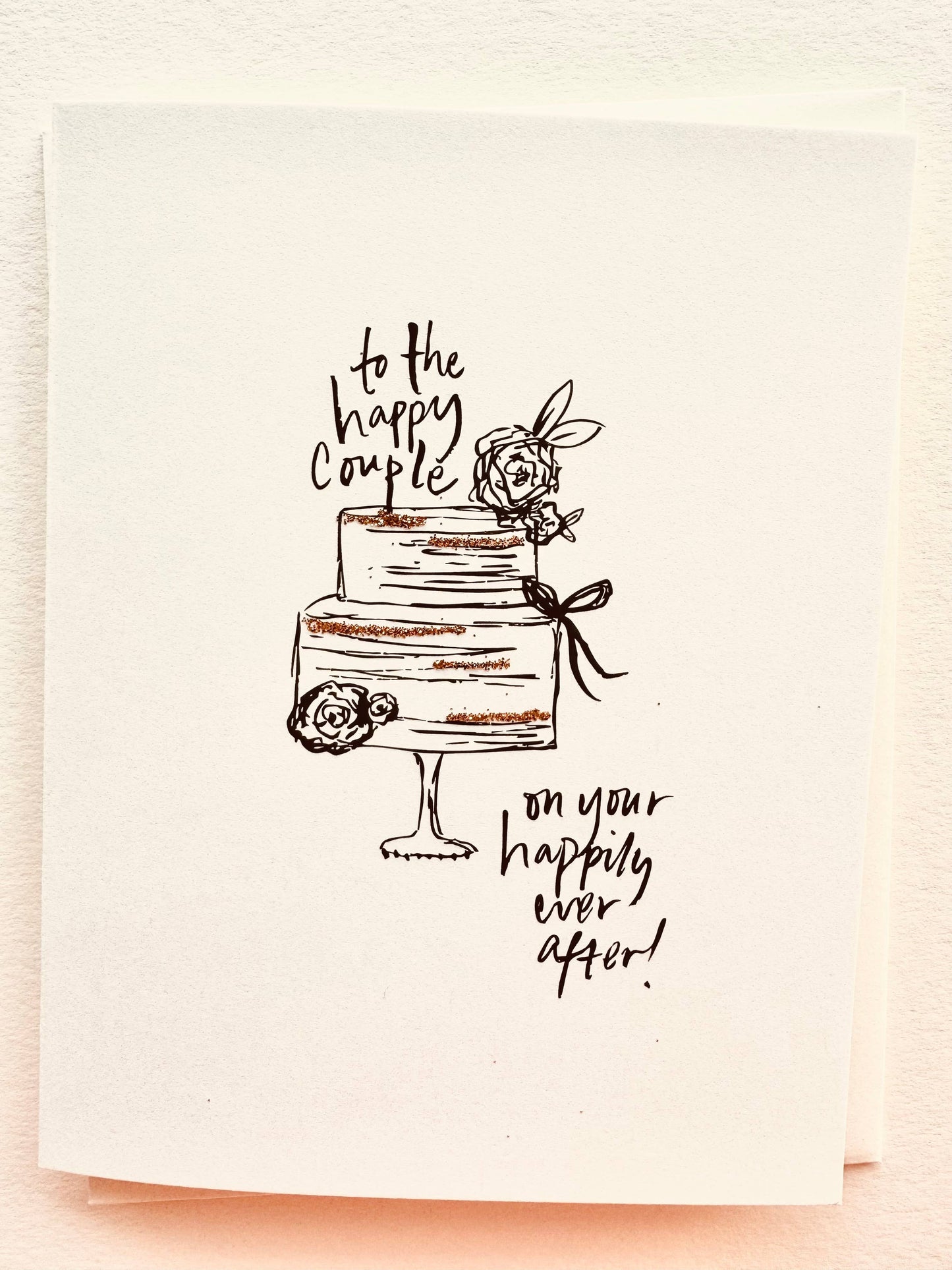 Wedding Card "To the Happy Couple" Elegant Cake Card