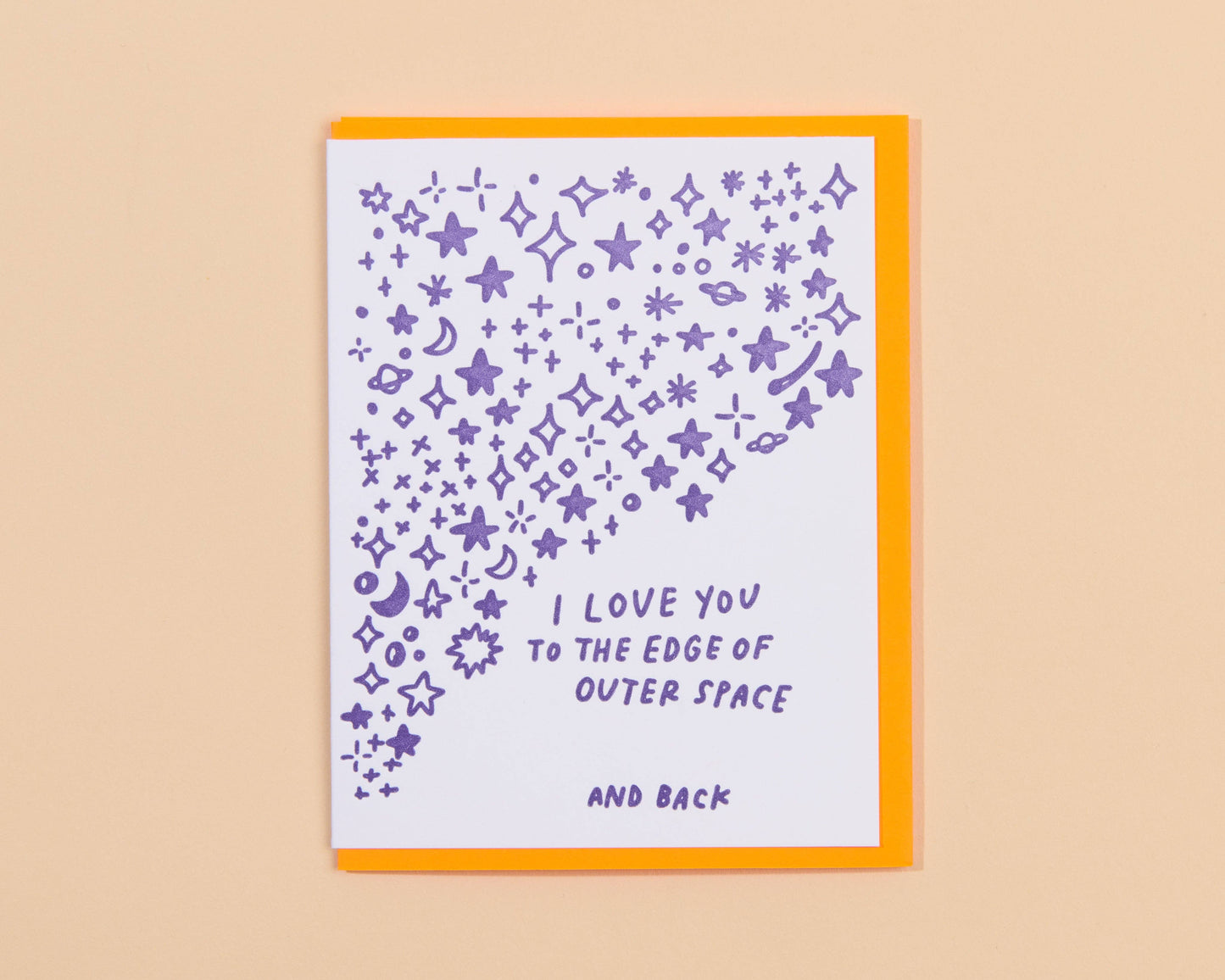 Outer Space I Love You Letterpress Greeting Card