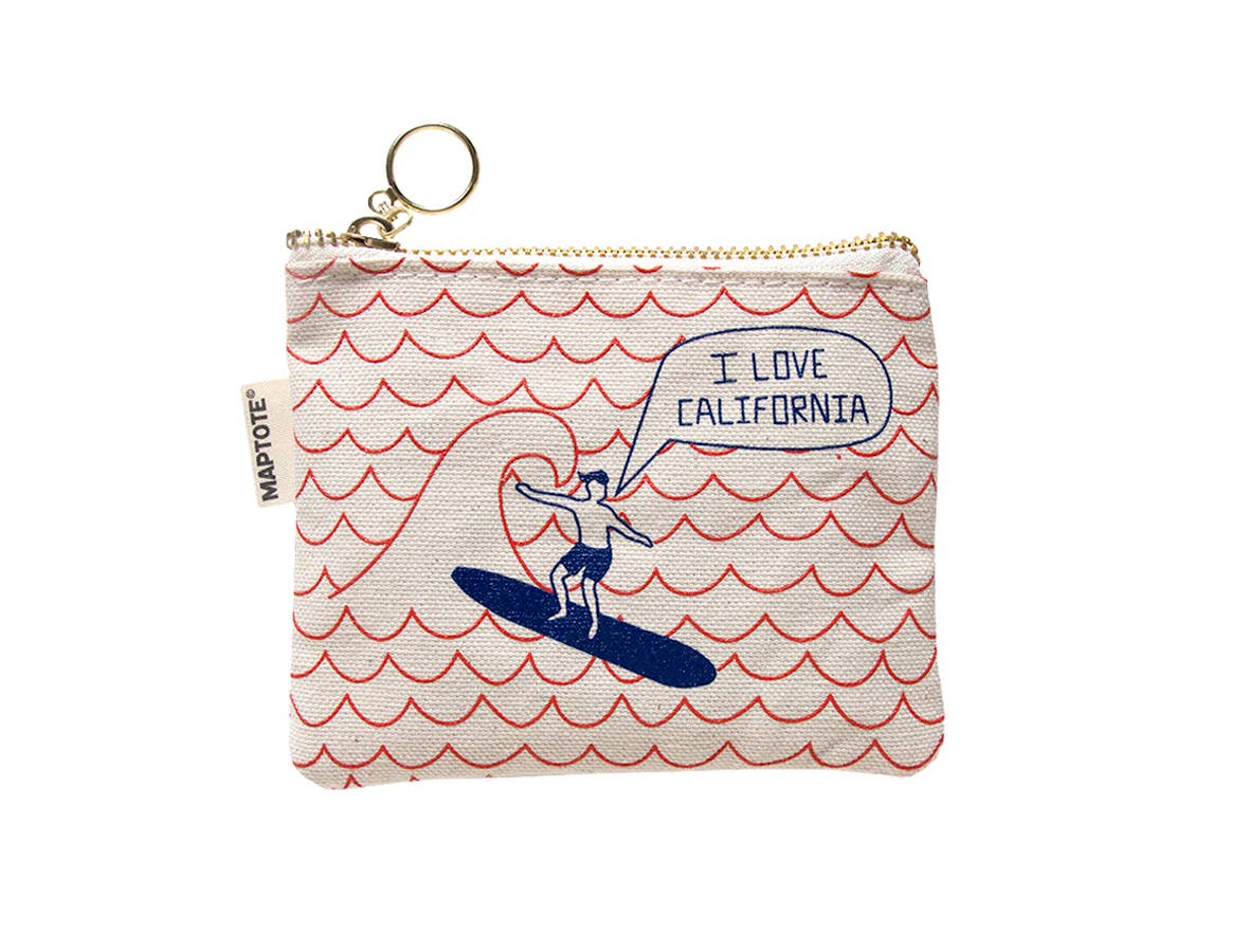 California Coin Pouch: Red/Blue