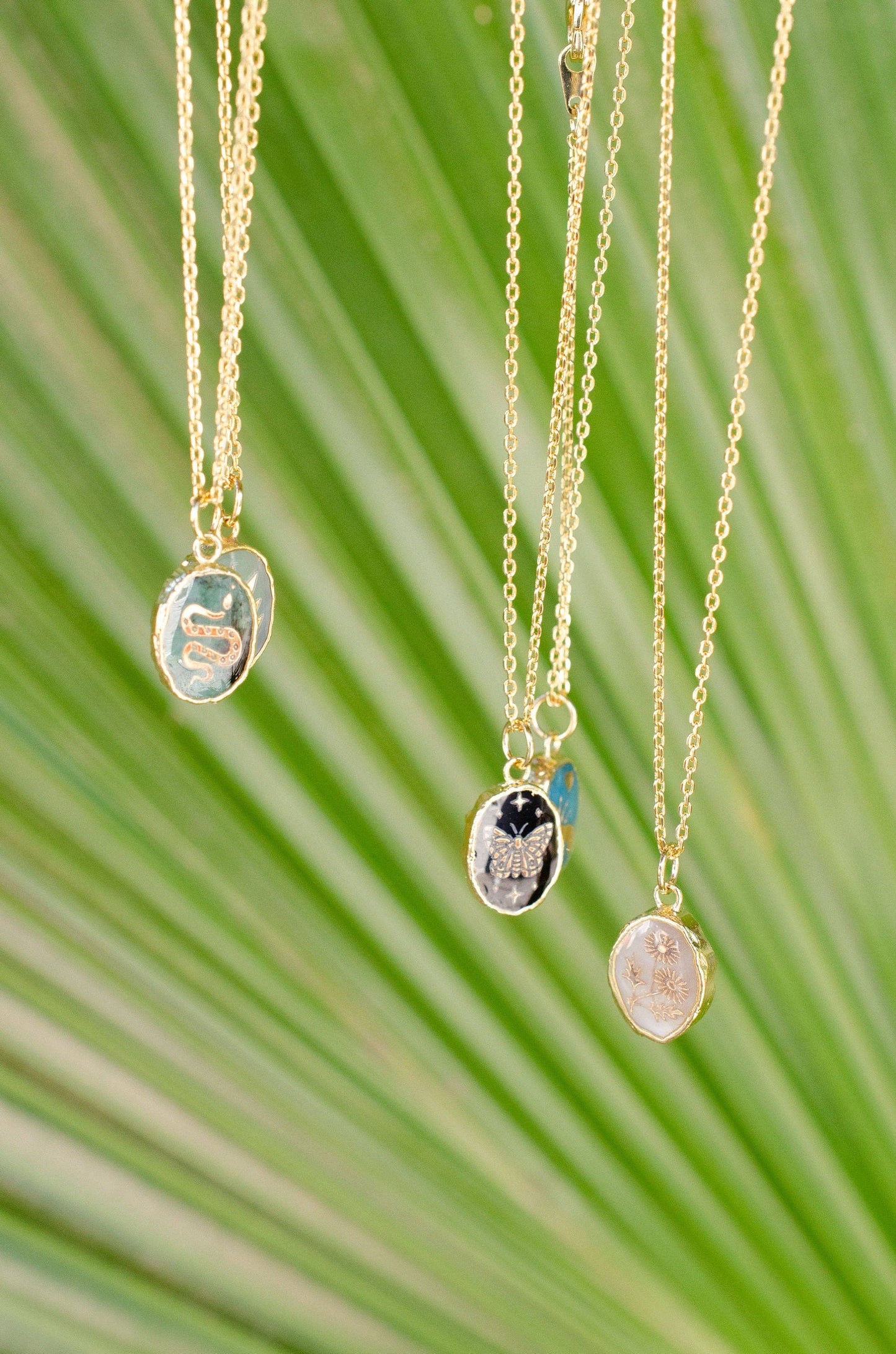 Gemstone Symbol 16" Necklaces | Opalite Moon + Stars