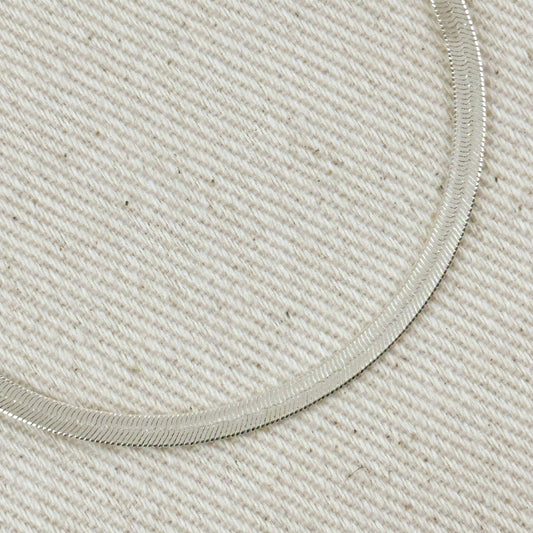 Sterling Silver Herringbone Bracelet | 8 Inches
