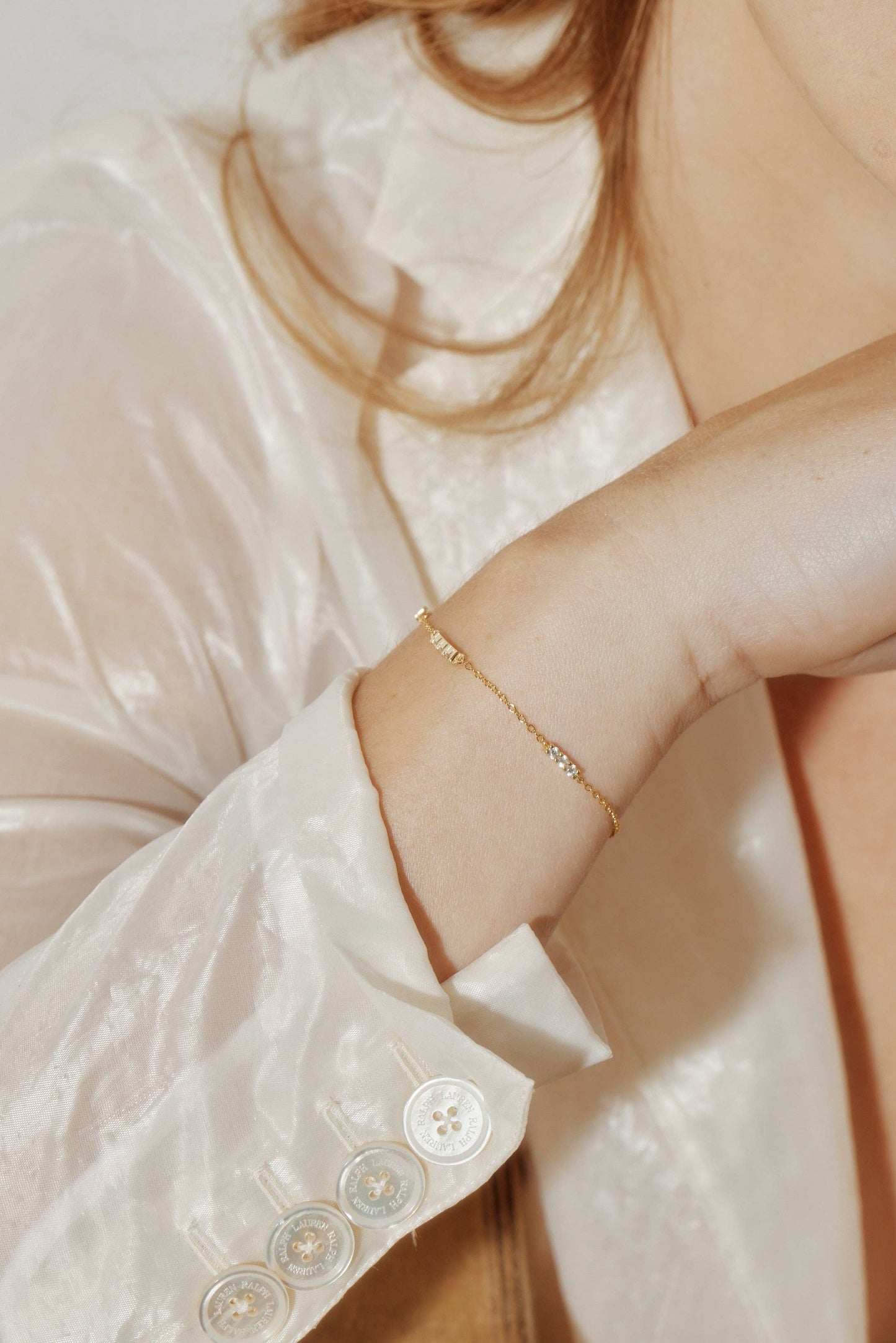 Finn 14K Gold Vermeil Triple CZ Bar Bracelet