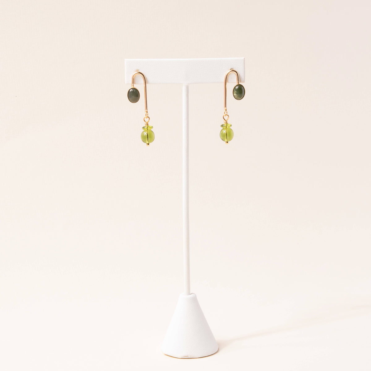 Jade Asymmetrical Arch Earrings