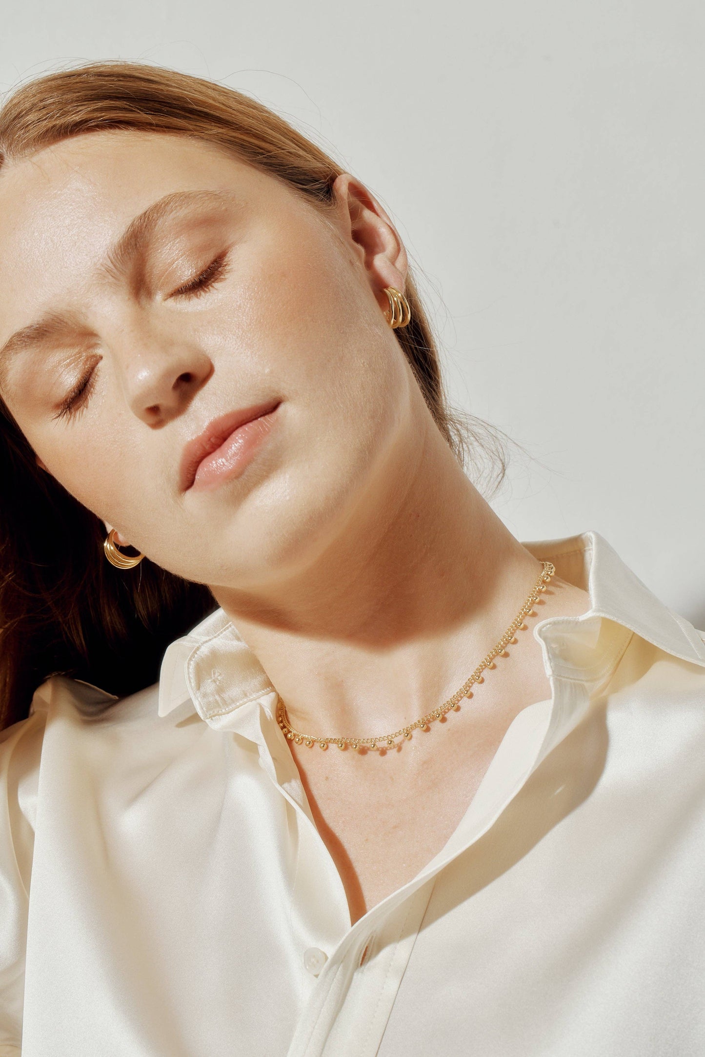 Zuri 14k Gold Filled Lace Dainty Beaded Necklace