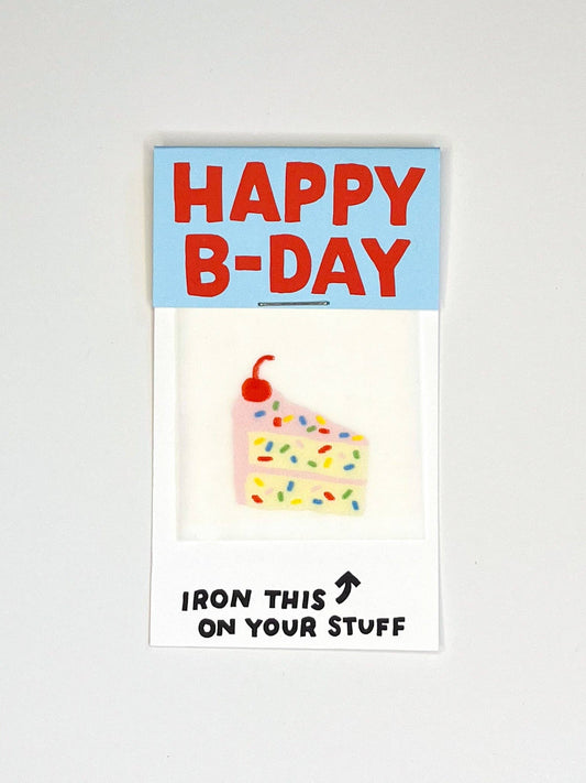 Happy Birthday Cake L'il Something Iron-On Card