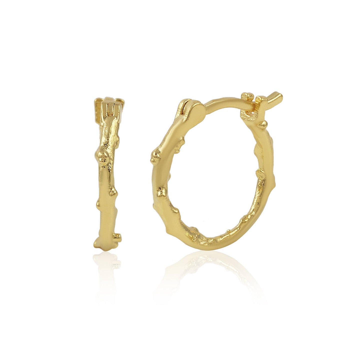 Ronnie Huggie Twig Hoops: Gold