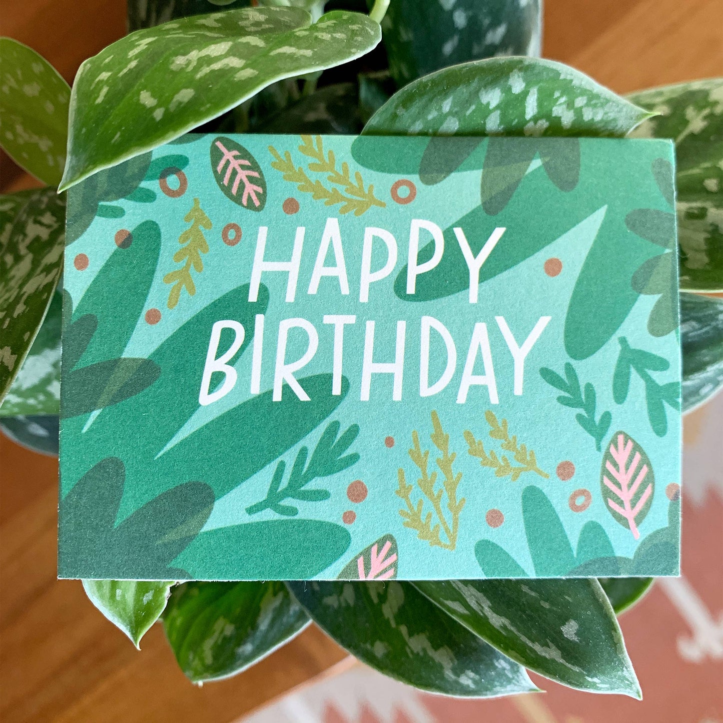 Green Friends Birthday Illustrated Mini Card