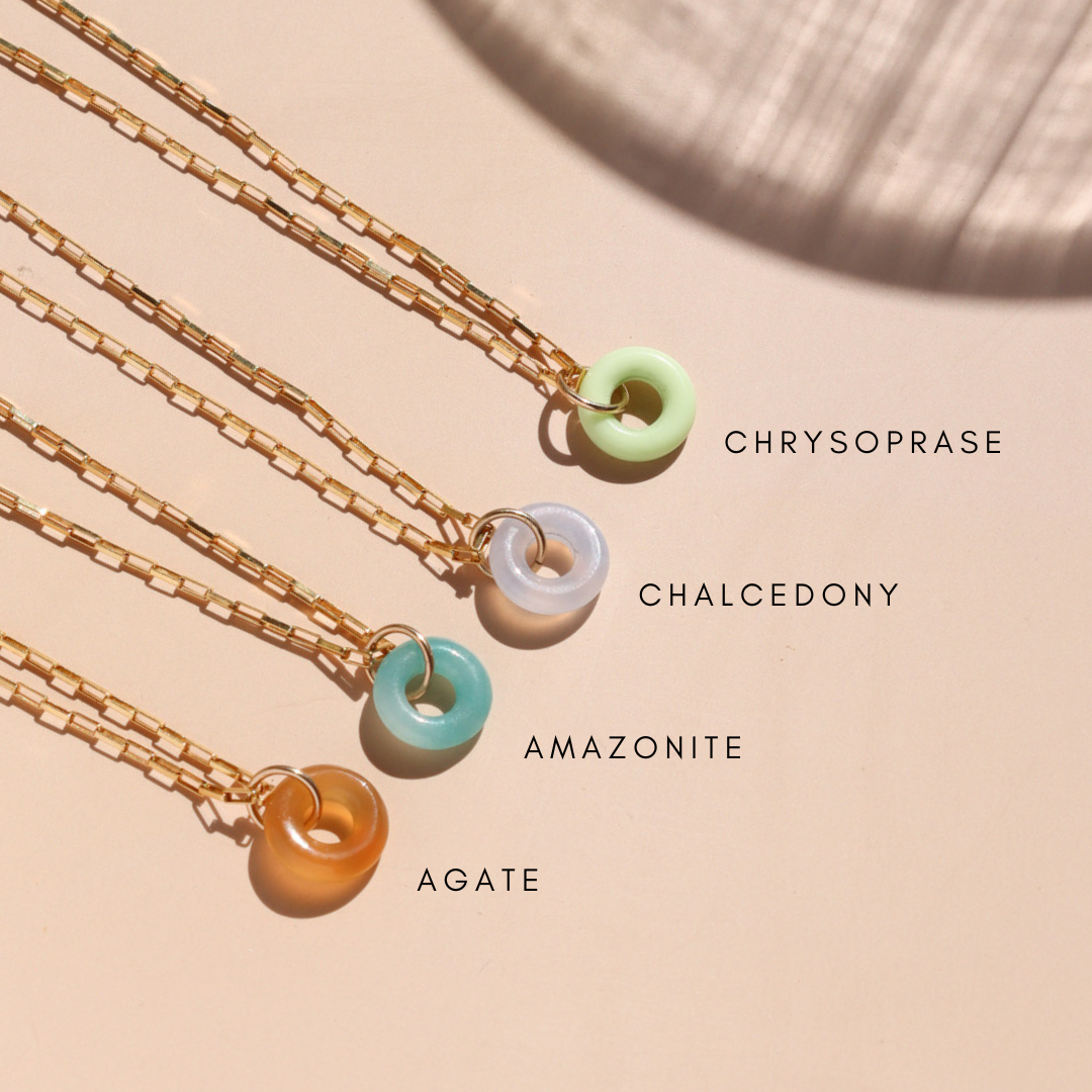 Full Circle Pendant: 14k Gold Fill / Chrysoprase / 16"