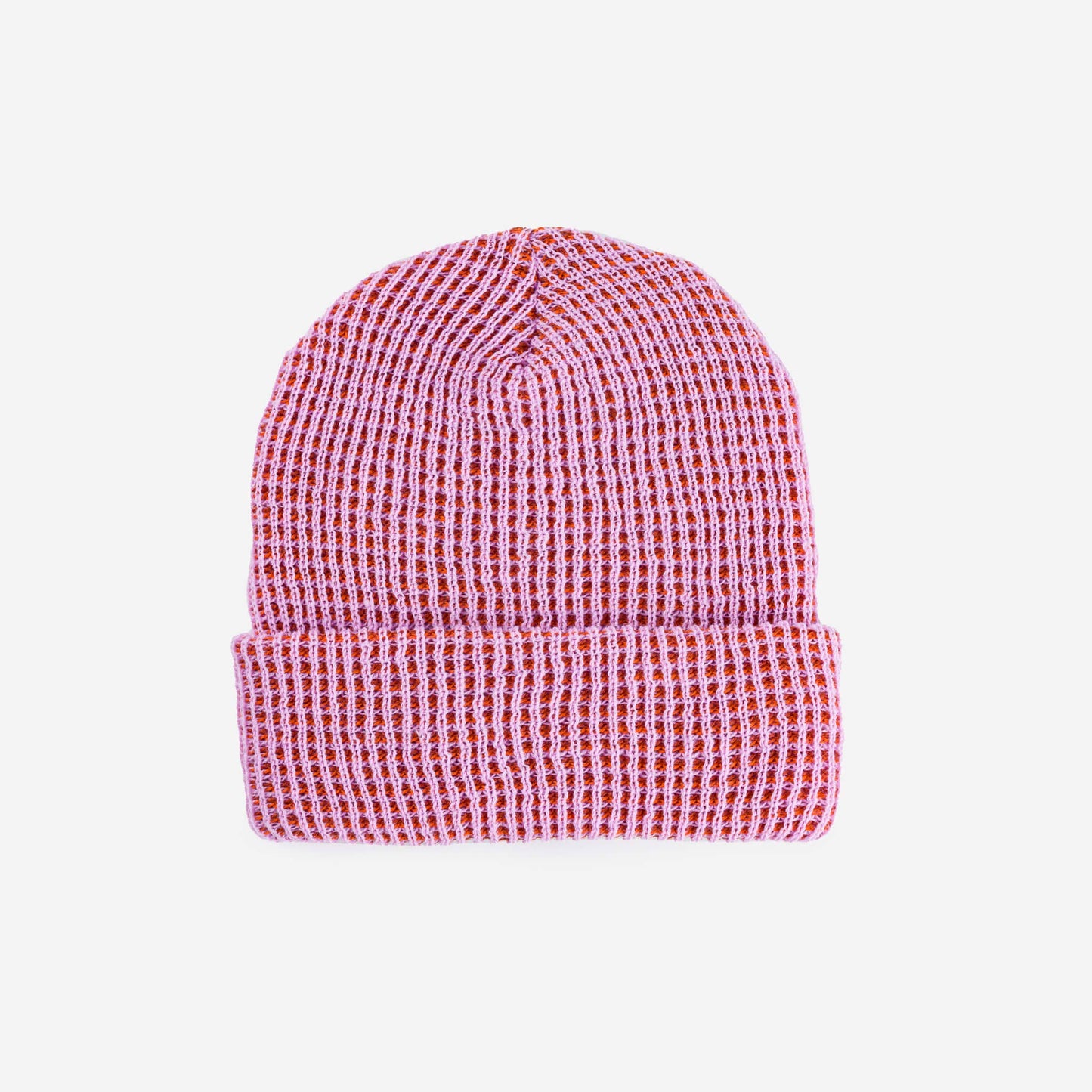 Simple Grid Knit Beanie | Cobalt Peach